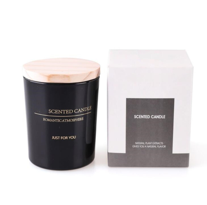 EN15493 zwarte Witte Aromatherapy-het Huiskaars 5Oz van het Sojaaroma met Houten Deksel