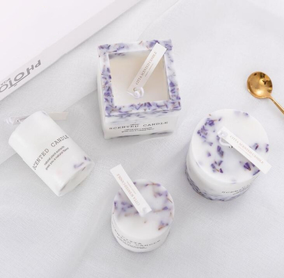 Van de het Aromanaturals Bemerkt Pijler van de lavendeletherische olie de Kaarsenronde en Vierkant
