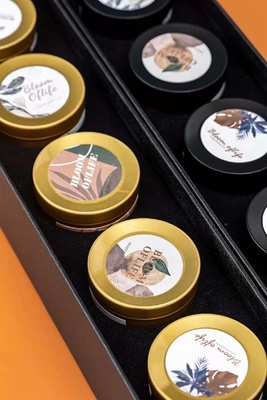 Aroma Bemerkte Woodwick Tin Can Candle Gold Black voor Reis