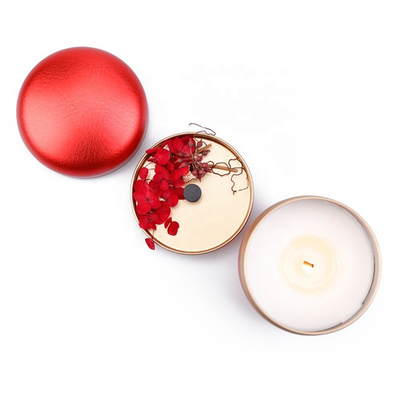 ODM 6 Oz Tin Container Candle Red Green Ronde met Koffieboon