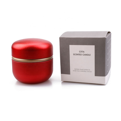ODM 6 Oz Tin Container Candle Red Green Ronde met Koffieboon