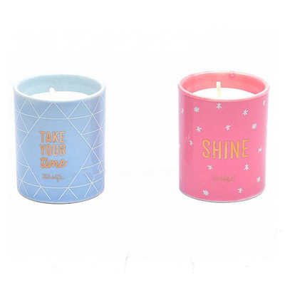 De blauwe Roze Grote Ceramische Kaars van de Sojawas in Aardewerkpot 16oz