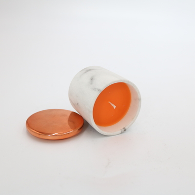 OEM bemerkte Witte Marmeren Met de hand gemaakte Ceramische Kaars voor Kerstmis