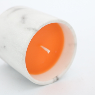 OEM bemerkte Witte Marmeren Met de hand gemaakte Ceramische Kaars voor Kerstmis