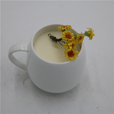 6oz eenvoudige Witte van de Kaarsaromatherapy van de Aard Ceramische Soja de Kruikkaars
