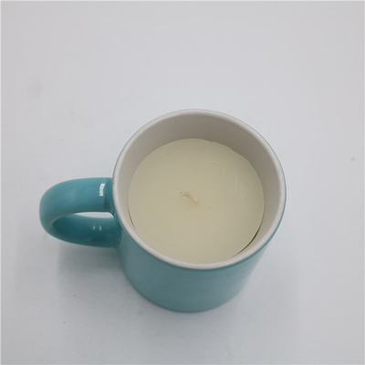 Bemerkte de Glanzende Blauwe Ronde de Theekop van het aromahuis Ceramische Sojakaars 5.5oz