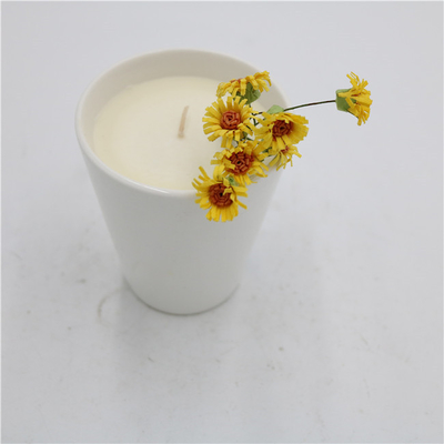 Van de de Theekop van het aromahuis de Ceramische Soja Kaars Bemerkt Matte White 7oz