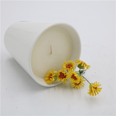 Van de de Theekop van het aromahuis de Ceramische Soja Kaars Bemerkt Matte White 7oz