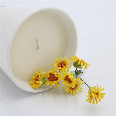 Van de de Theekop van het aromahuis de Ceramische Soja Kaars Bemerkt Matte White 7oz
